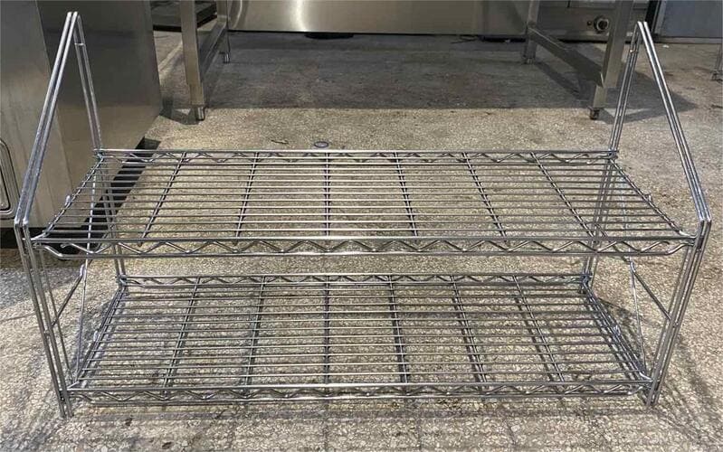 Ράφι Τοίχου Διπλό Χρωμίου 90x30x53Cm Μεταχειρισμένo